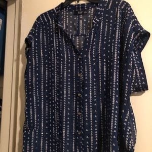 Ana 6 Button Printed Blouse